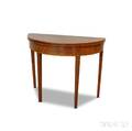 George III Inlaid Mahogany Demilune Card Table