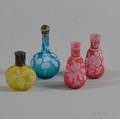 Four Small Cameo Glass Scent Bottles and Bud Vases