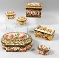 Six Capo di Monte Ceramic Boxes