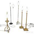Six Metal Floor Lamps