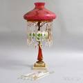 Victorian Glass Overlay Lamp