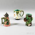 Three Majolica Pottery Items