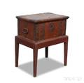 Continental Redpainted Pine Lock Box on Stand