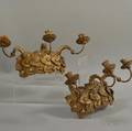 Pair of Carved and Giltgesso Threelight Wall Sconces