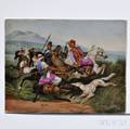 Porcelain Plaque Depicting The Boar Hunt