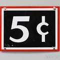 Enameled Five Cent Sign