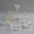 Seven Colorless Cut Glass Items