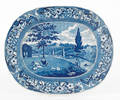 Historical blue Staffordshire platter 19th c