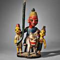 Yoruba Polychrome Carved Wood Shrine Group