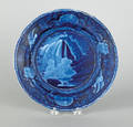 Historical blue Staffordshire plate 19th c