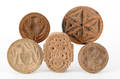 Five carved buttermolds 19th c
