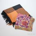 Ferragamo Black and Brown Wool Shawl and Missoni Multicolored Silk Scarf
