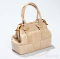 Judith Leiber Beige Lizard Skin Structured Handbag
