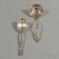Tiffany  Co Chrysanthemum Sterling Silver Serving Spoon and a Durgin Sterling Silver Ladle