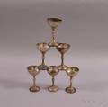 Six Sterling Silver Weighted Champagnes