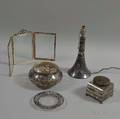 Five Silvermounted Glass Table Items