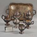 Sevenpiece Acorn and Oak Leaf Silverplated Tea Set