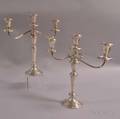 Pair of Gorham Sterling Silver Weighted Convertible Threelight Candelabra