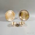 Two Sterling Silver Dishes and Two Footed Revere Reproduction Bowls