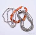 Three Hardstone Bead Necklaces