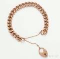 Antique 9kt Gold Bracelet and Lock Charm