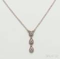 Tiffany  Co Elsa Peretti Sterling Silver and Diamond Necklace