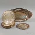 Gorham Sterling Silver Bread Tray and Twelve Other Bread Plates