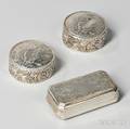 Three Continental Silver Snuff Boxes