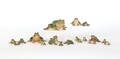 Twentyone Austrian cold painted bronze frogs