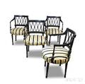 Set of Four Regencystyle Ebonized Armchairs