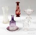 Five Pieces of Assorted Glass