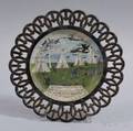 Paintdecorated Glass Memorial Plate