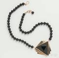 14kt Gold and Black Bead Necklace