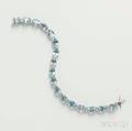 14kt White Gold Aquamarine and Diamond Bracelet