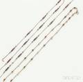 14kt Gold Gemset Chain and an Enameled Chain