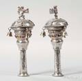 Pair of Modern Silver Torah Finials