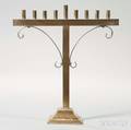 American Brass and Silverplated Hanukkah Lamp