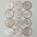 Salvador Dali 12 Tribes of Israel Pure 999 Silver Medallions Set