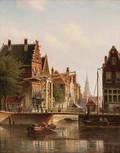 Johannes Franciscus Spohler Dutch 18531894 Quiet Amsterdam Canal