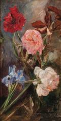 Gustav MagyarMannheimer Hungarian 18591937 Peonies and Irises