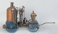 Wood and metal model of a 19th c vertical piston pump steam fire engine early 20th c