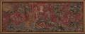 Framed Tapestry Fragment of a Unicorn and Lion Flanking a Woman