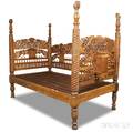 Indonesian Carved Hardwood Day Bed