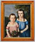 Carl Greiner American Mid19th Century Portrait of Two Girls