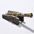 Miniature Cast Brass Canon on Wood Carriage