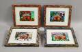 Four Small Framed Oil Paintings by Sarah Rakes Alabama 20th21st Century