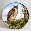 Creil Montereau B  Cie Faience Owldecorated Ceramic Charger