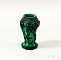 Small Schlevogt Art Deco Malachite Glass Vase