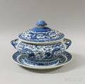 Chinese Blue and White Porcelain Charger Covered Tureen and Underdish
