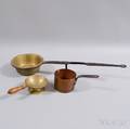 Three Brass Iron and Copper Pans